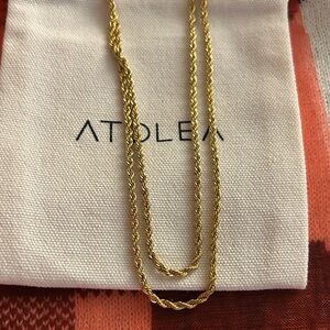 Atolea‎ Beachwear Gold Rope Chain Necklaces set of 2